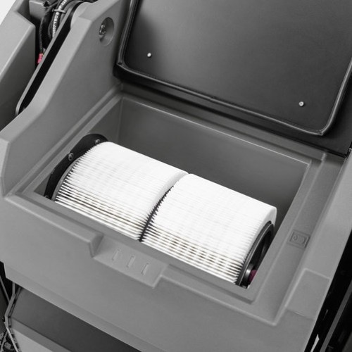 Groot filteroppervlak met automatische filterreiniging